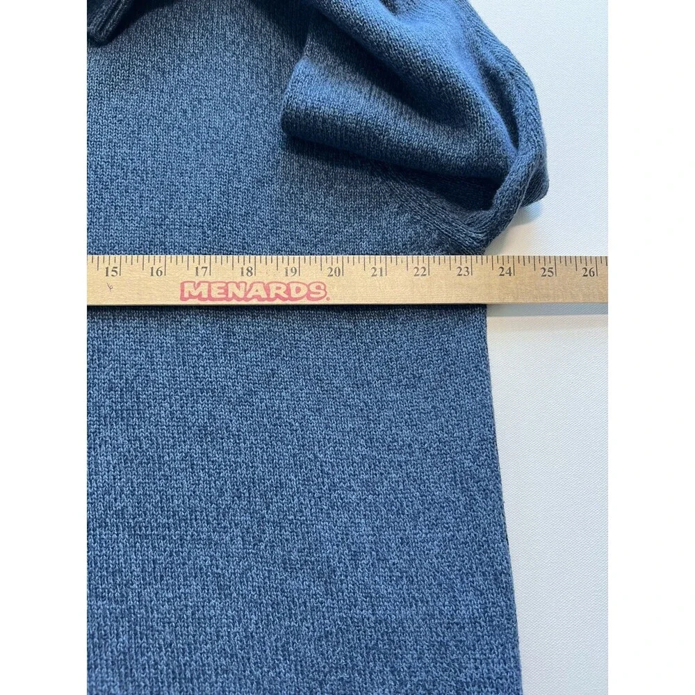 Dockers Men's XL Blue 1/4 Zip Pullover Sweater 100% Cotton Mock Neck